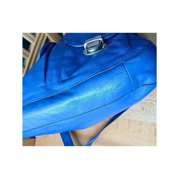 Fossil Riley Blue Large Crossbody Fold Over Tote Bag Purse Versatile Spacious - Picture 8 of 9